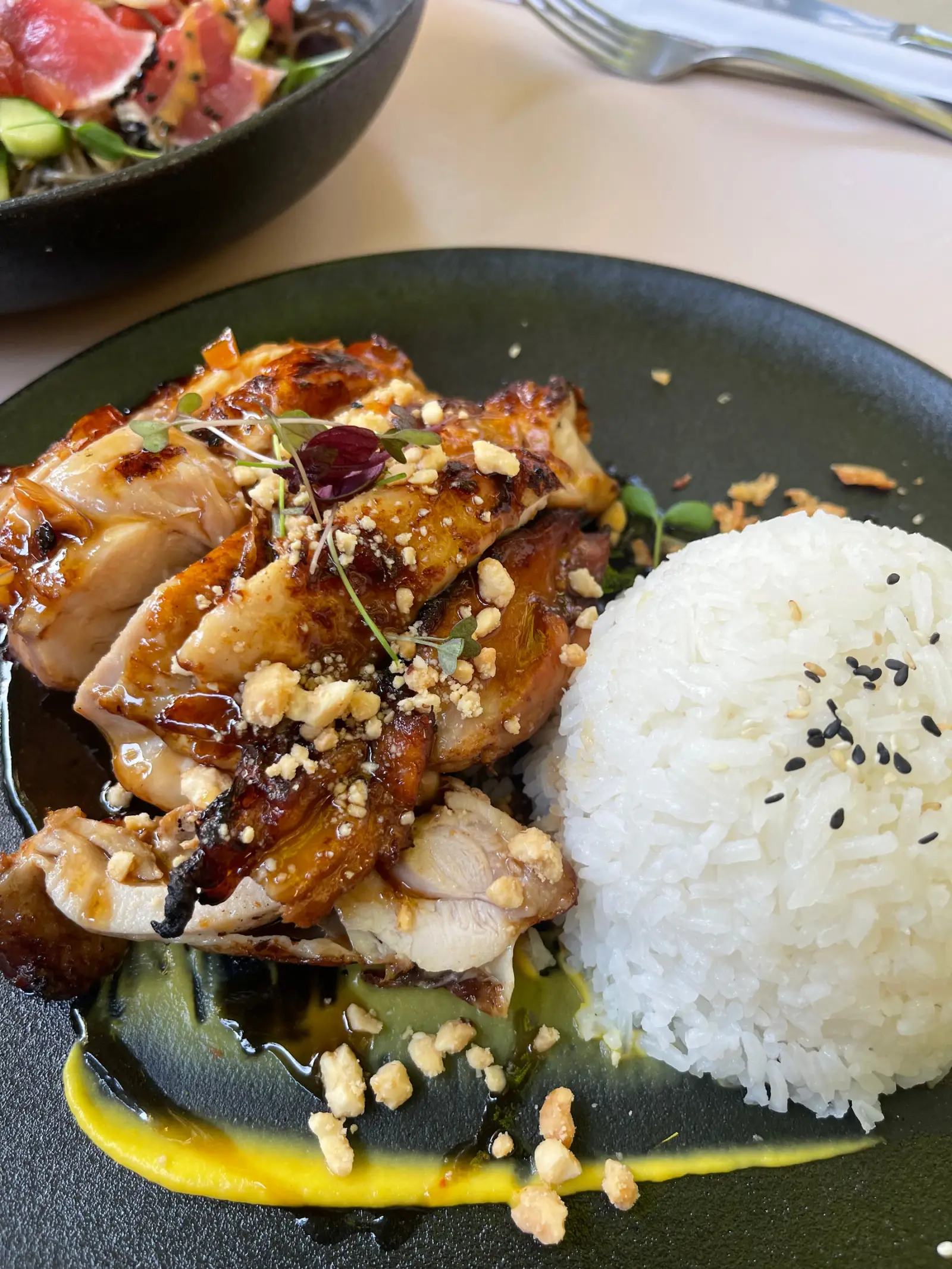 Asian dishes at Haus am Fluss, Zurich