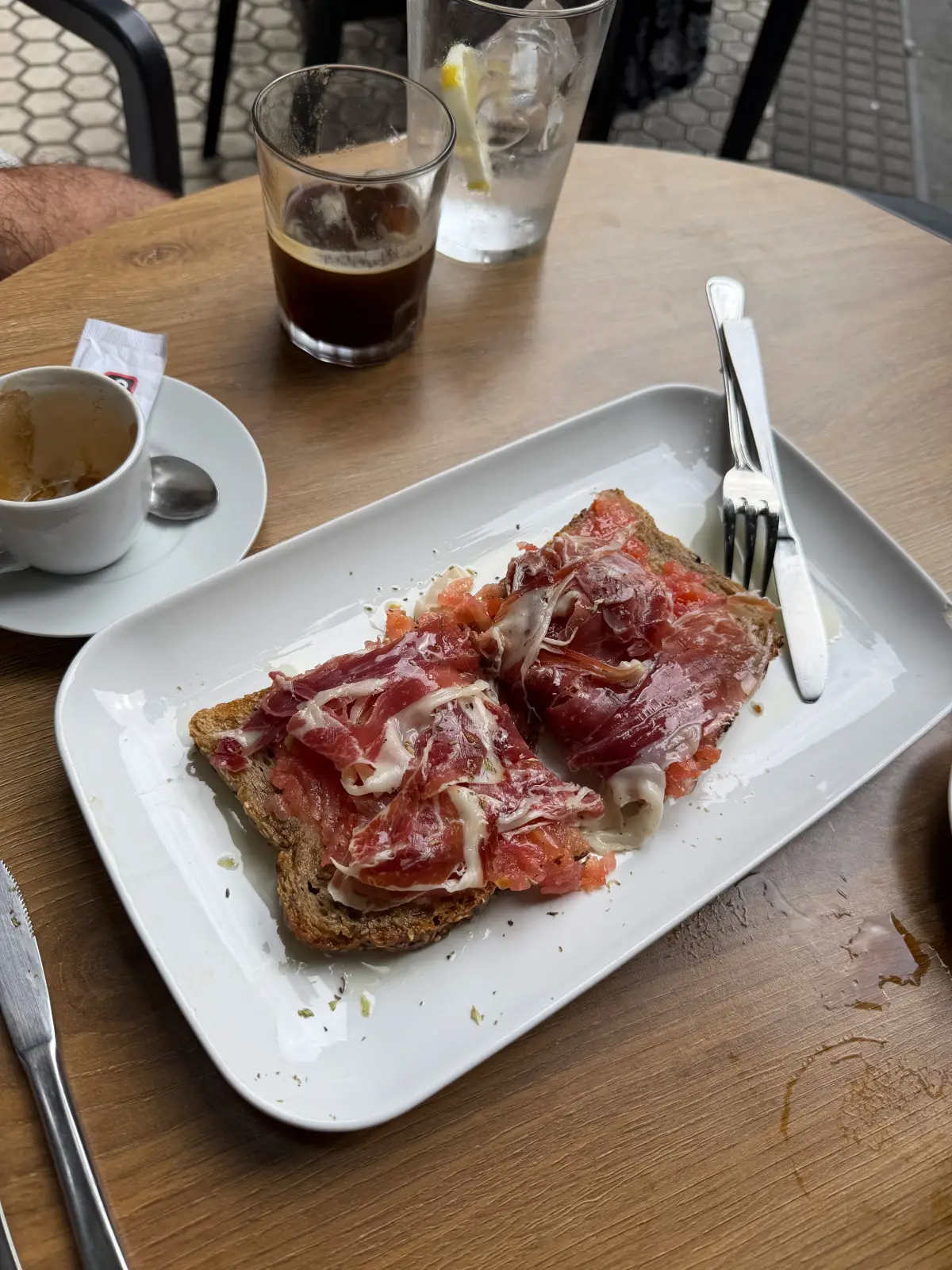 A plate of Ibérico ham at Bar Bergara