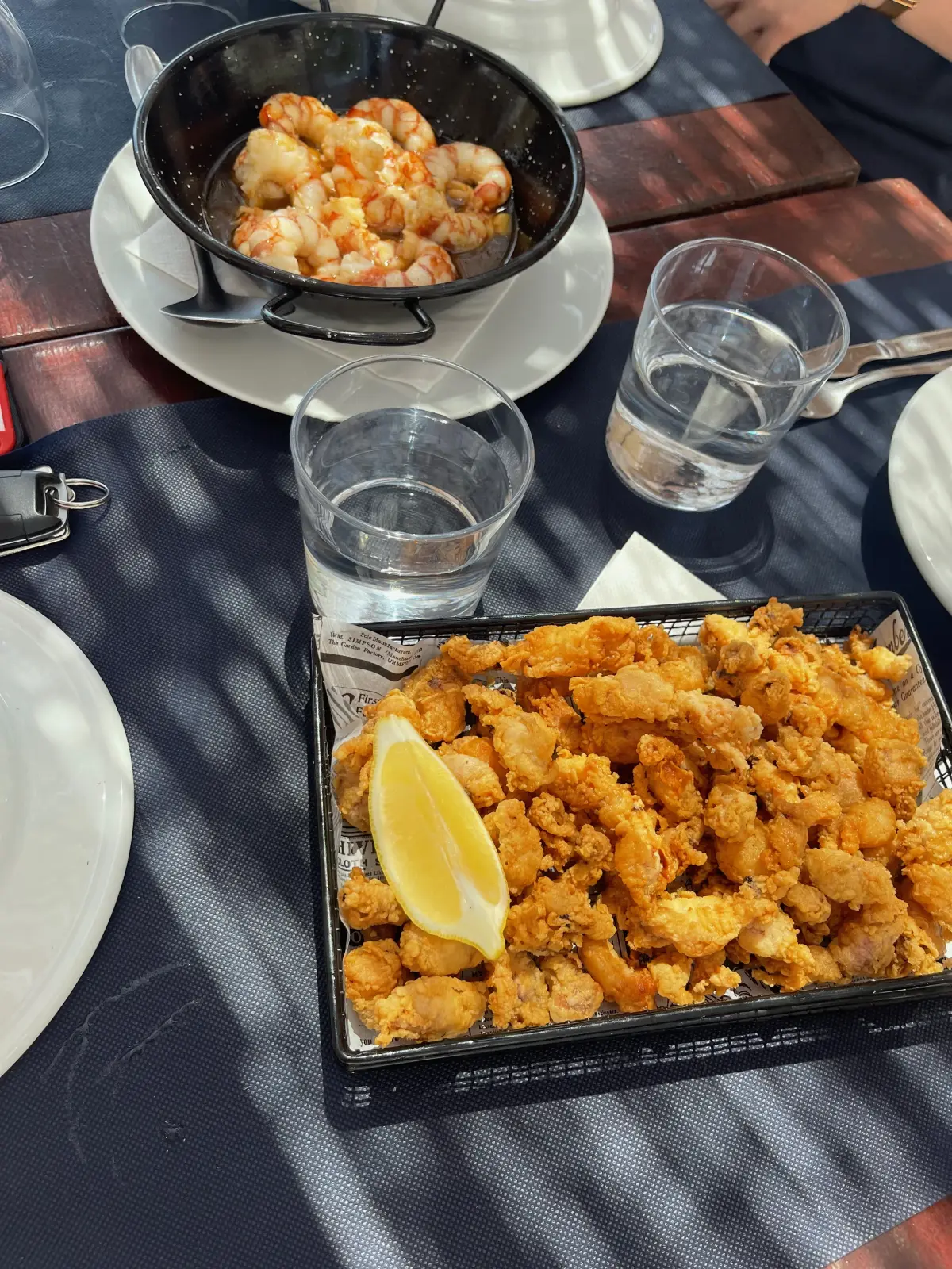 Fried squid and prawns at Cala Montjoi