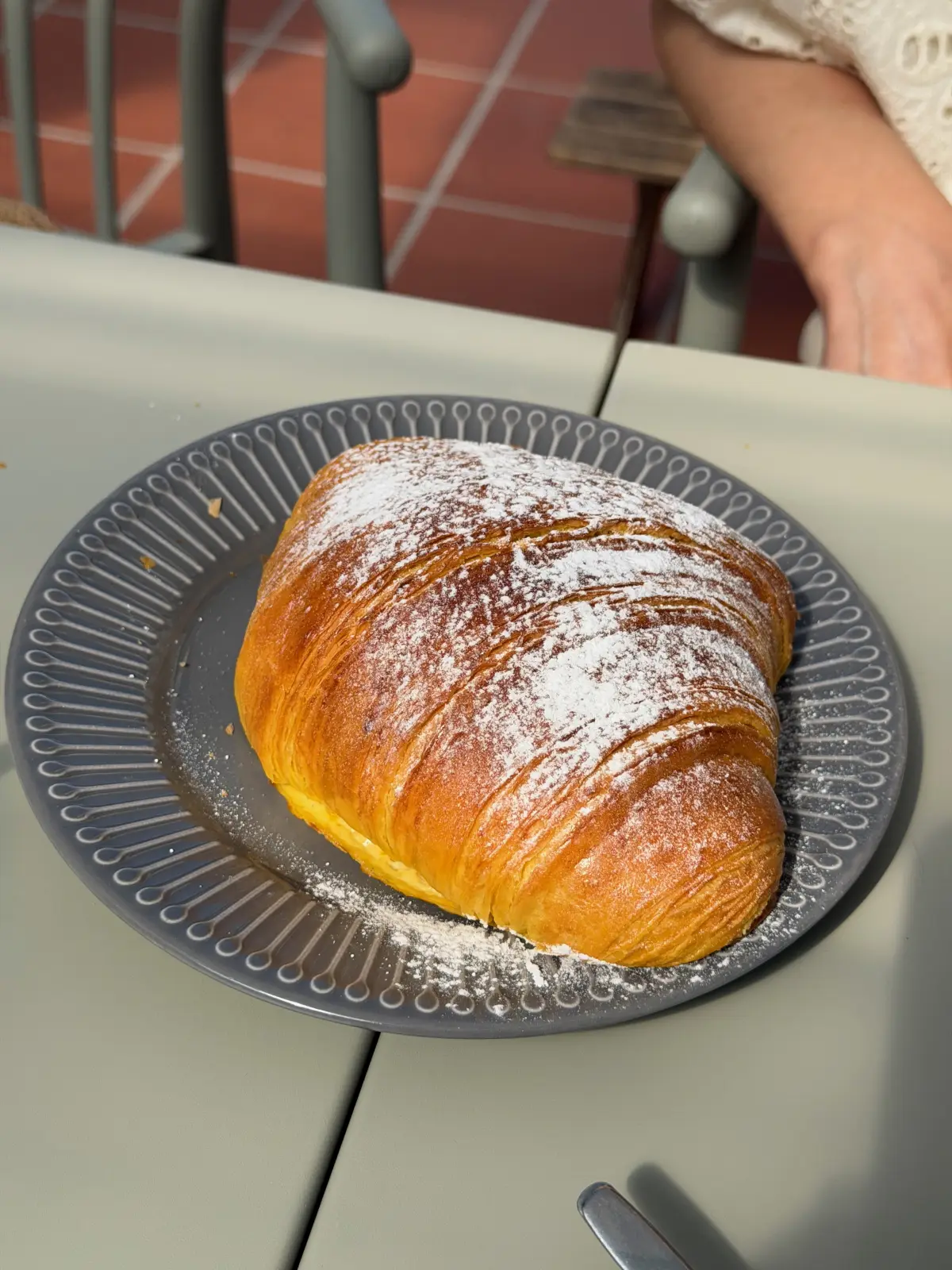 A pastry at a café in Caparica