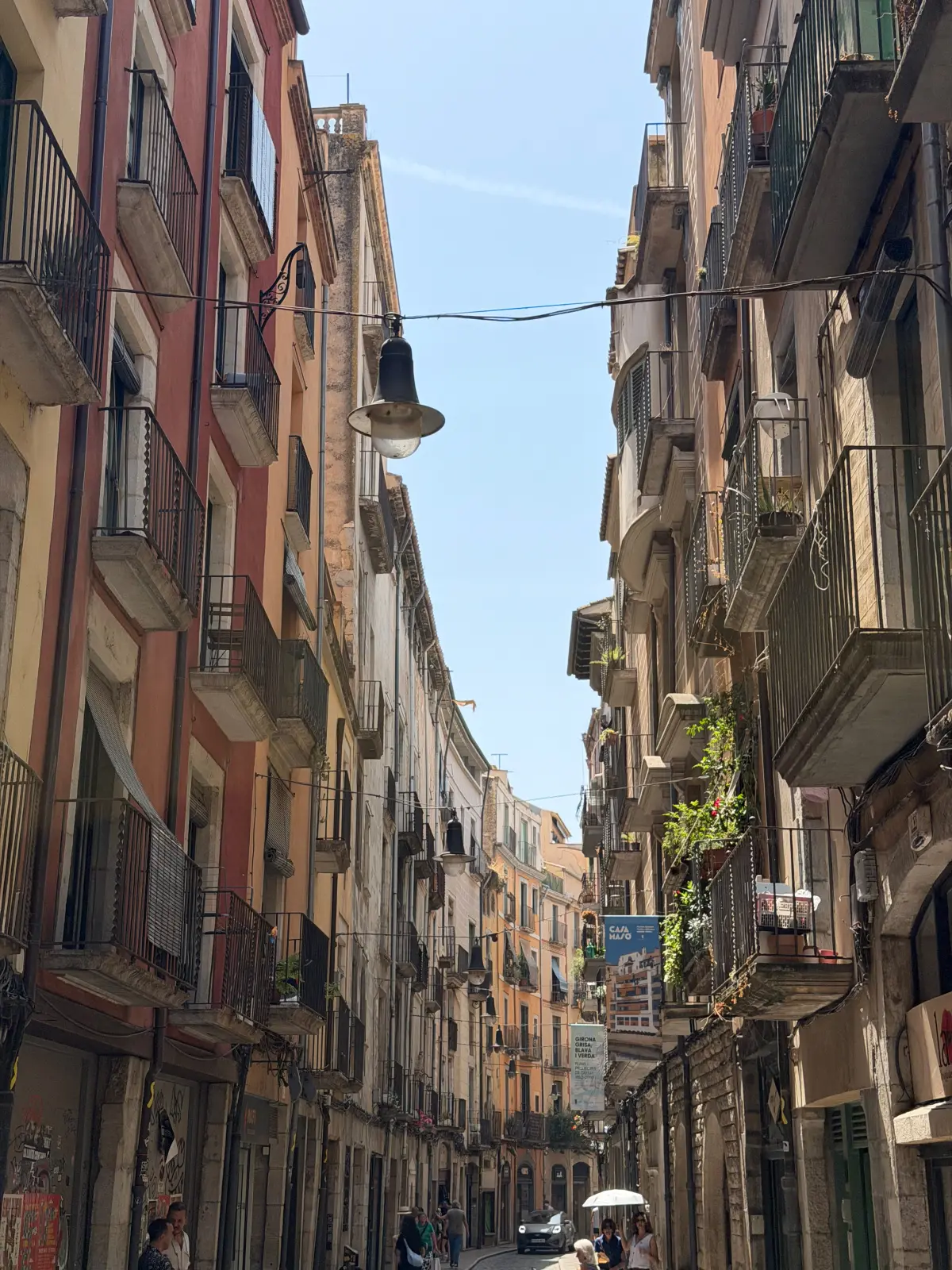 A narrow street in Girona’s old town
