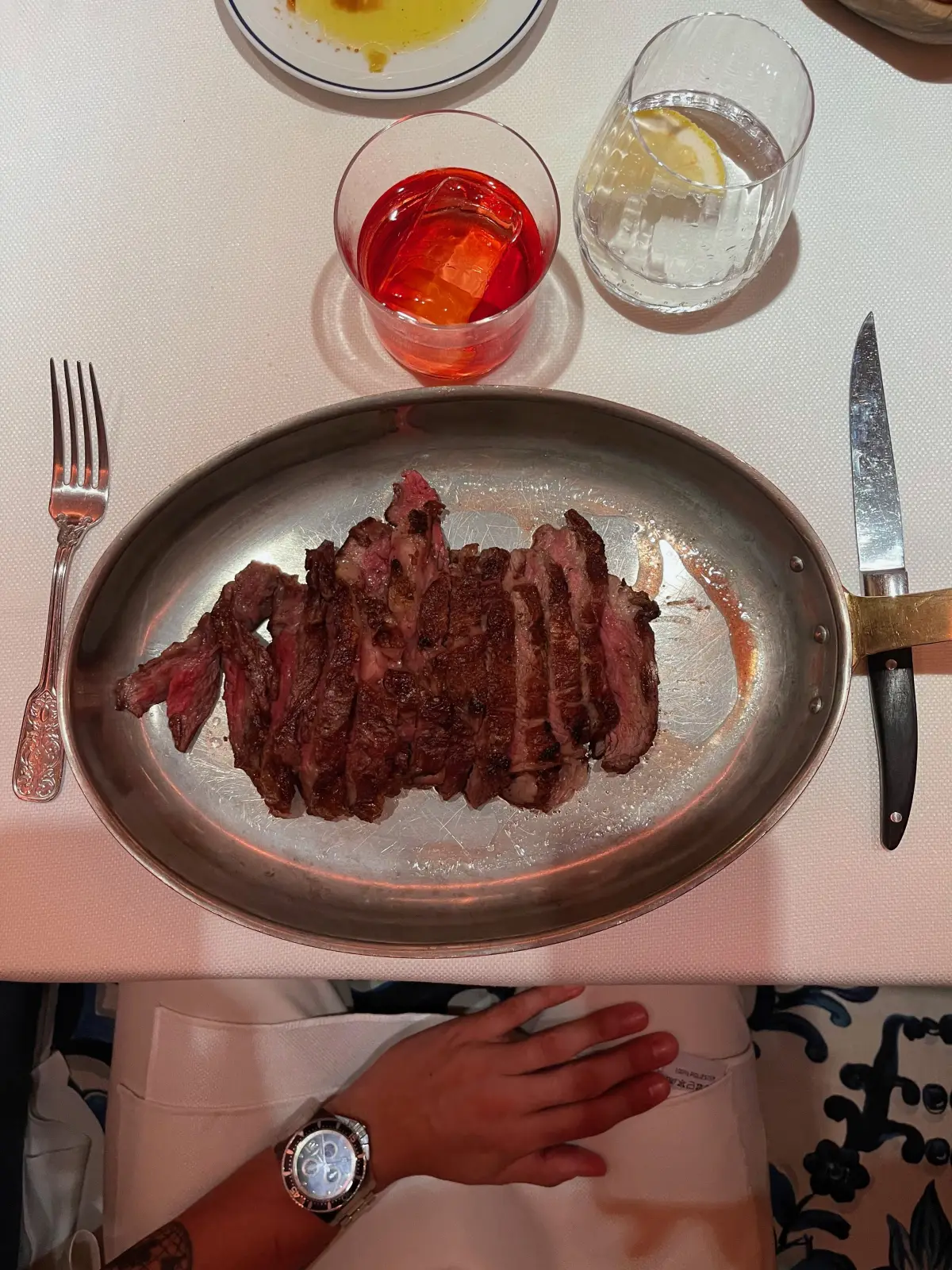 Grilled steak at La Cabane