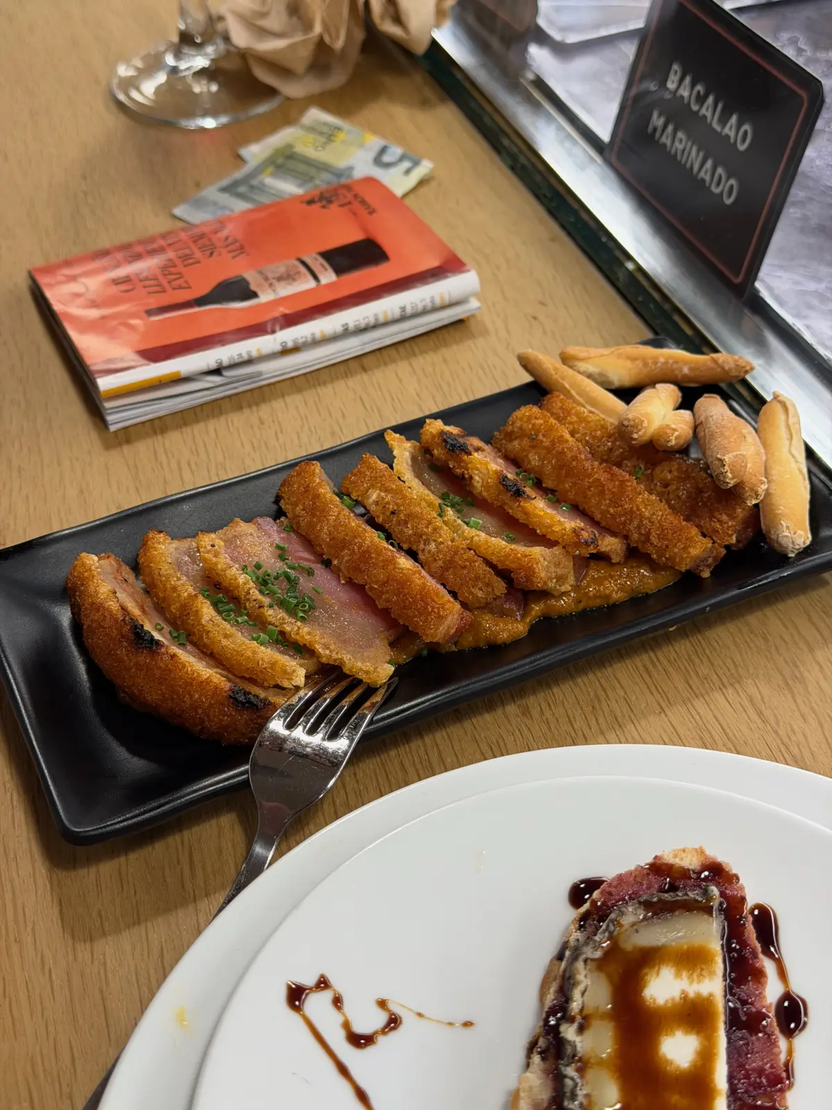 Marinated cod pintxos