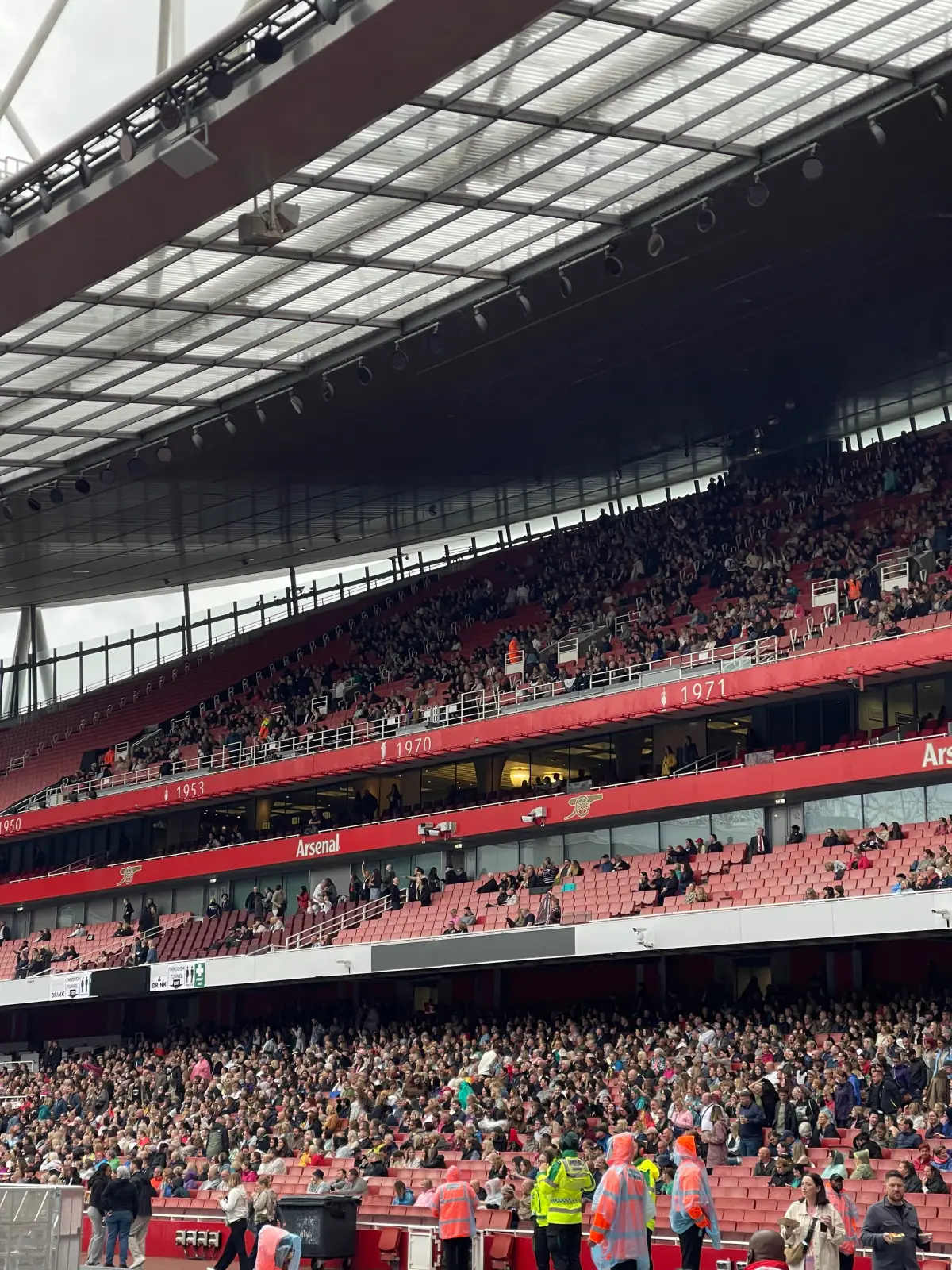 Inside the Emirates Stadium before the concert