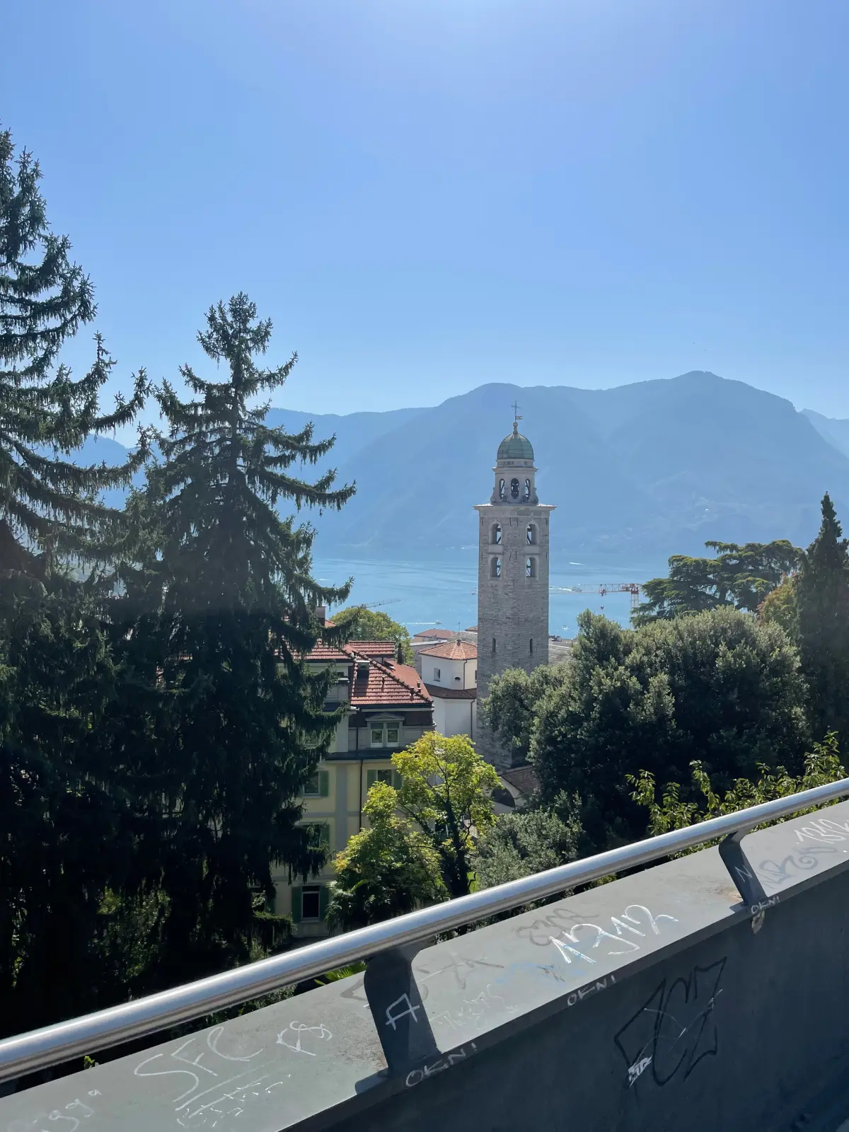 View over Lugano and the lake