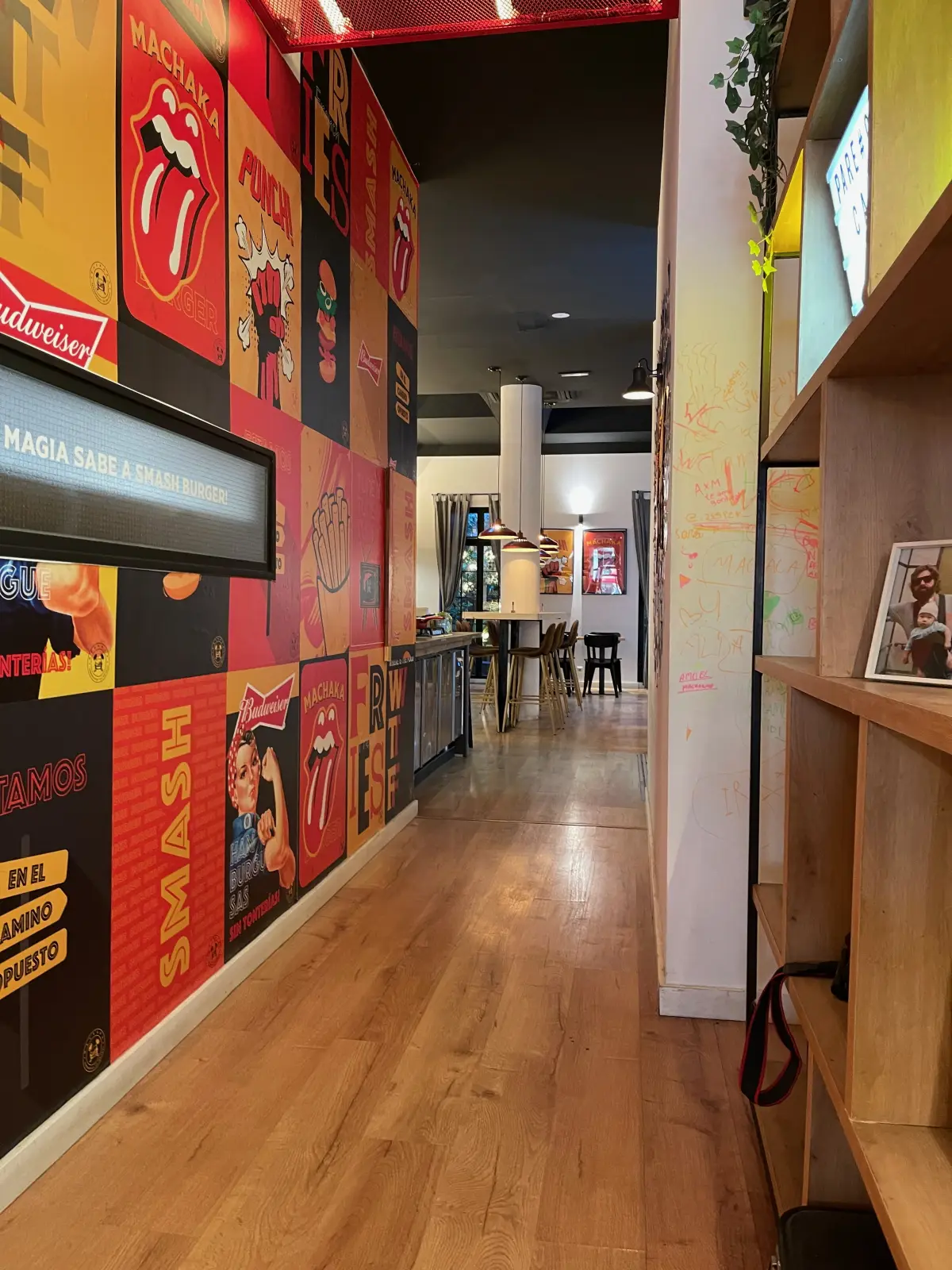 Pop-art posters inside Machaka on Carrer de Balmes