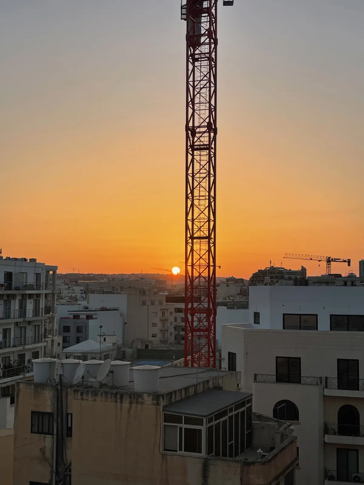 Sunset over the rooftops of Sliema