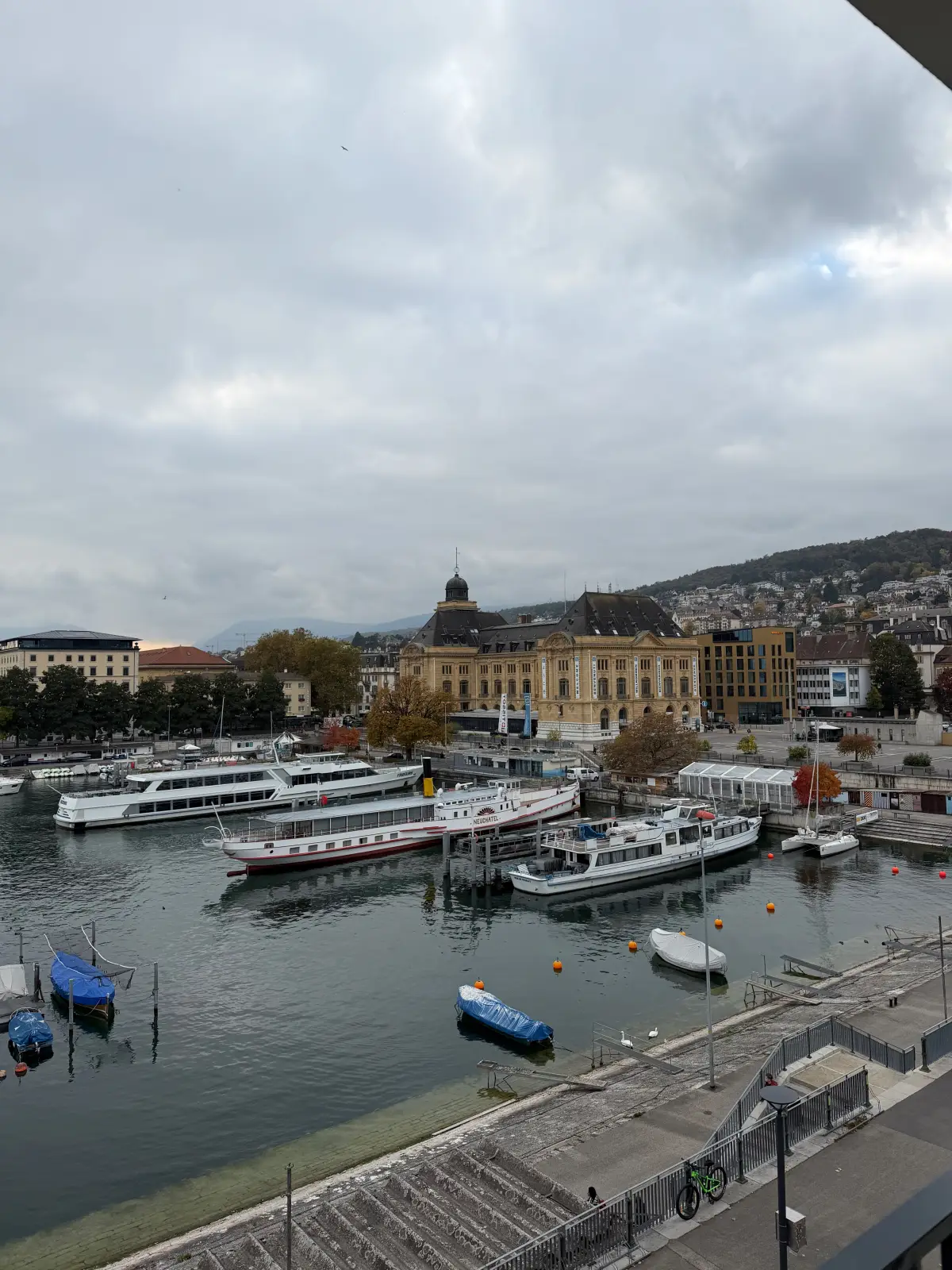 Lake boats moored in the port
