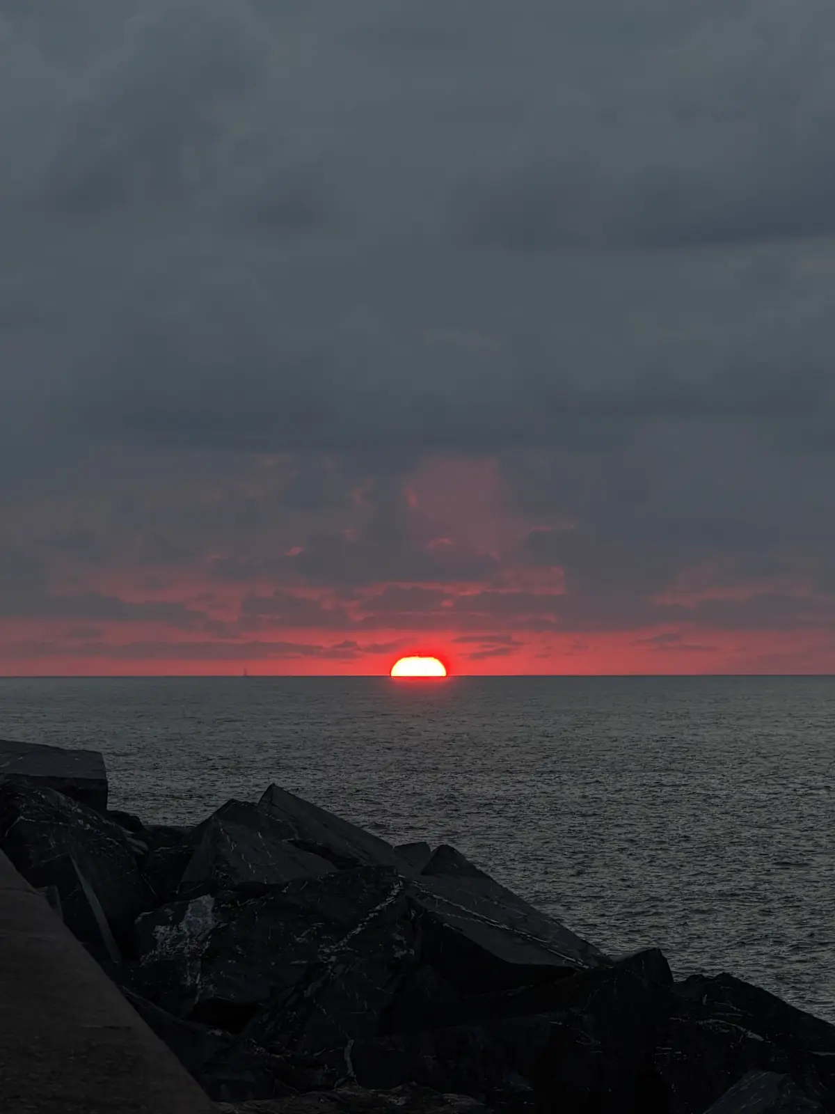 Sunset over the sea in San Sebastián