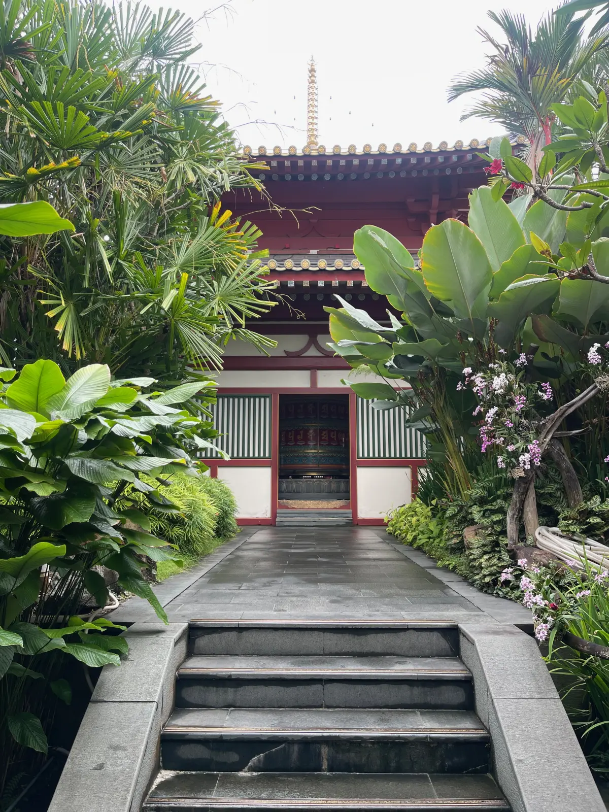 A temple courtyard in Chinatown