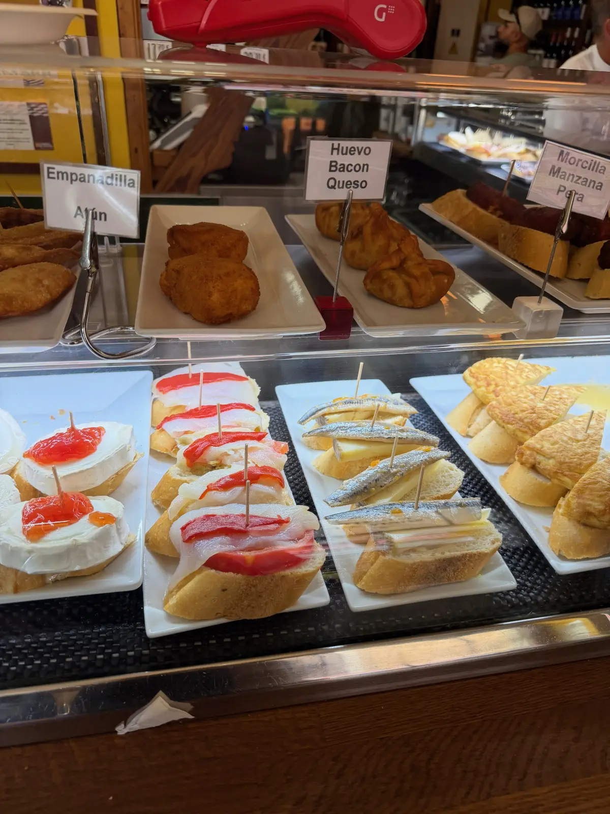 Tapas on the counter in El Tubo